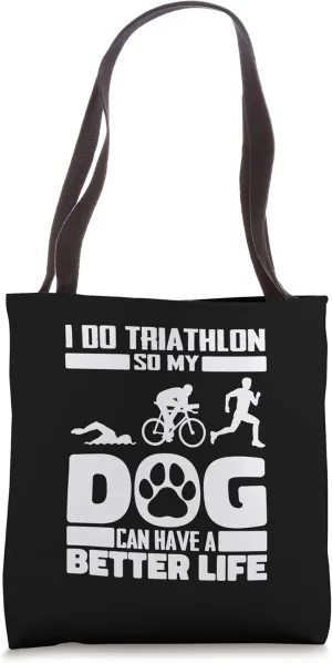 Triathlon Dog Swimming - Cycling Running Triathlete Tote Bag