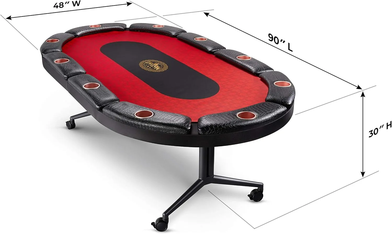 Triton Premium Poker Table for 10 Players - Foldable and Long-Lasting Poker Table, Luxurious Vegas Style Casino Experience at Home