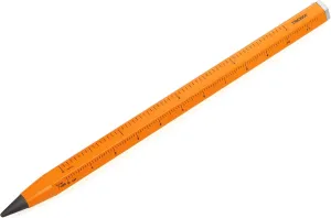 Troika Construction Endless - PEN20/NO - Multitasking pencil with sustainable endless writing tip – unbreakable, without sharpening – centimetre/inch ruler – exchangeable writing tip – neon orange