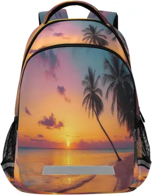 Tropical Beach Design Waterproof Backpack - Casual Outdoor Sports Daypack with Ergonomic Shoulder Straps#120