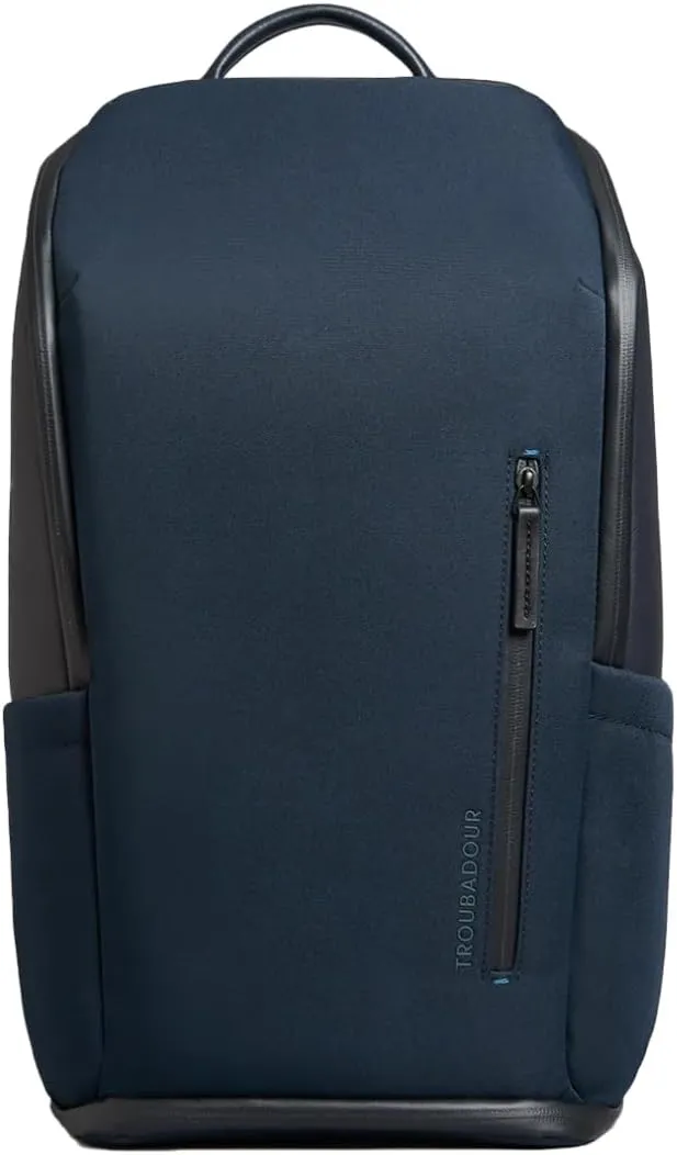 Troubadour Pioneer Backpack - Premium Waterproof Material with Ergonomic Comfort Straps for Travel - 17" Laptop Pocket - Men and Women - Large Ventilated Shoe Compartment - Navy