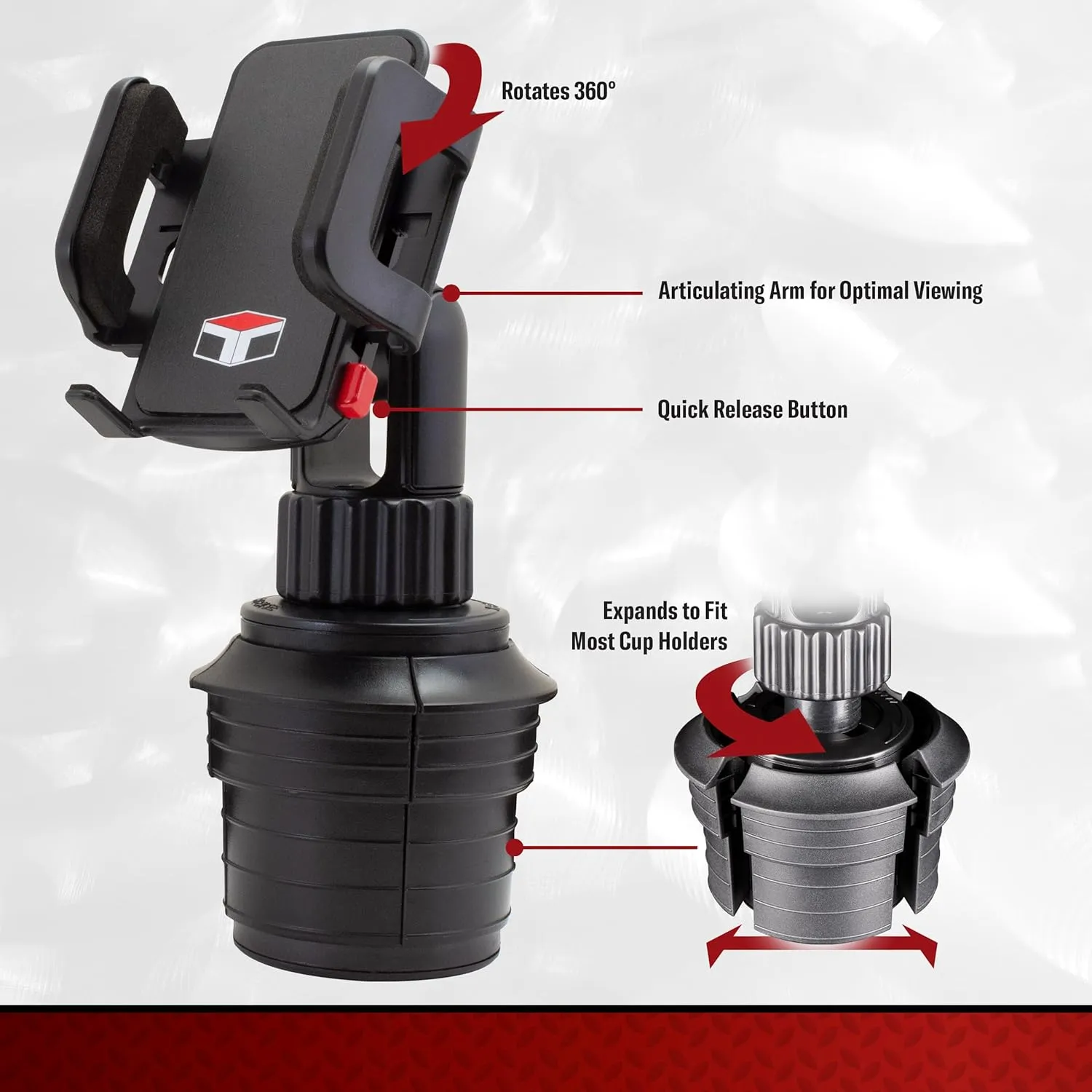 Tuff Tech Cradle Cup Mount Phone Holder, Universal Car Phone Holder