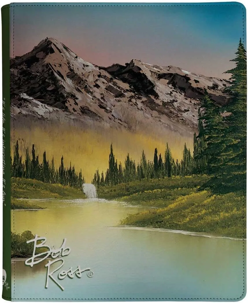 Ultra PRO - Bob Ross Mountain Retreat 9-Pocket Zippered PRO-Binder, Trading Card Collectors Organized Gaming Accessories Artistic Storage Premium Binder Bob Ross Art-Inspired Side-Loading Album