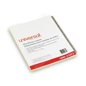 Universal® Insertable Tab Index, 8-Tab, 11 x 8.5, Buff, Clear Tabs, 6 Sets