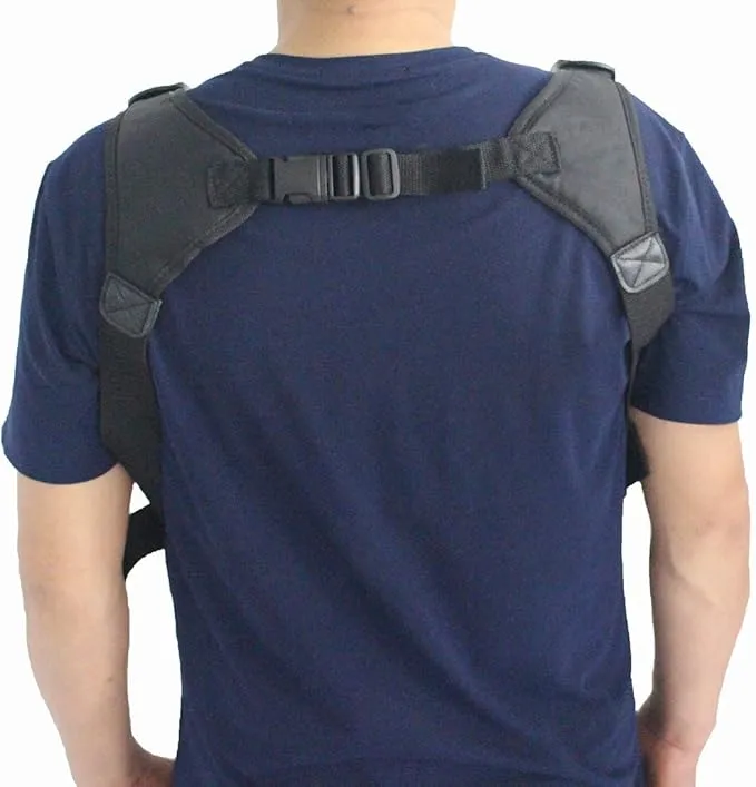 Universal radio harness chest Rig Bag Pocket Pack Holster Vest for Two Way Radio (Rescue Essentials) (Leather Black)