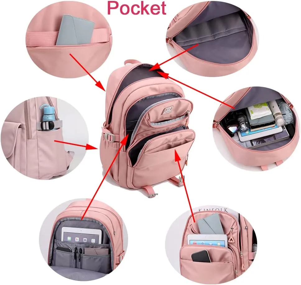 University Bookbag copmuter Daypack Backpack Outdoor Bag Waterproof Travel Notebook College Backpack for woman (Black)