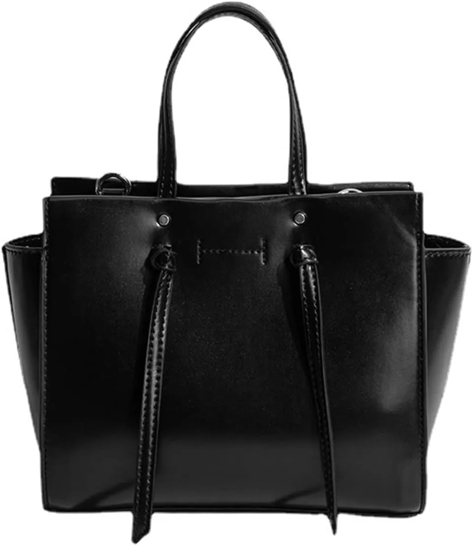Until You Fashion Women Handbags Designer PU Leather Crossbody Bag Shoulder Bag Document Tote Bags (Color : Black)