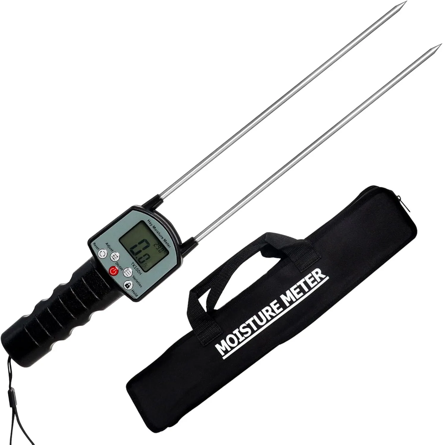 Upgrade TK100H Hay Moisture Tester,Portable Hay Moisture Meter with Bag,Hay Moisture Tester Probe for Forage,Leymus Chinensis,Pennisetum hydridum