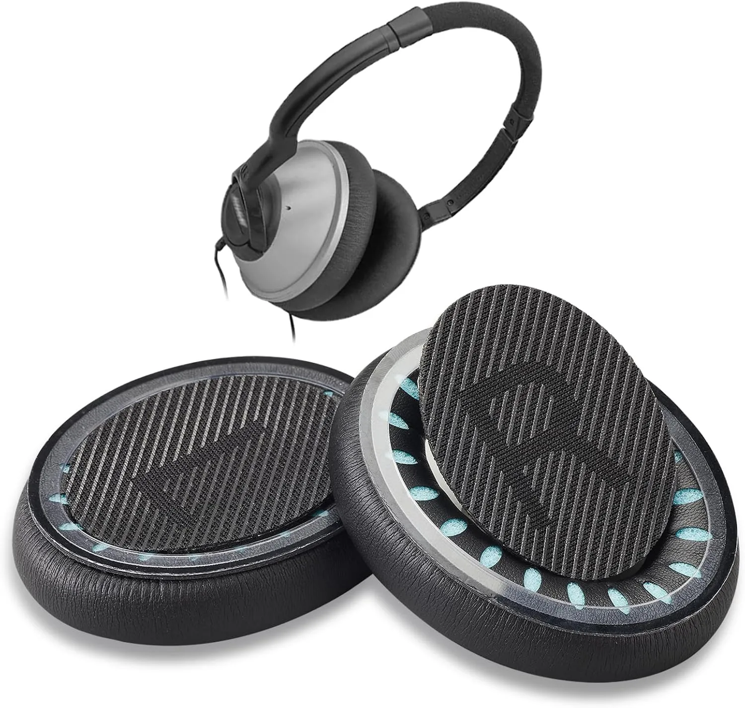Upgraded Replacement Ear Pads Cushions for Bose Triport 1 (TP-1), Triport 1A (TP-1A), Around-Ear 1 (AE1) Headphones, Thicker, No Wrinkles on Sides, Black