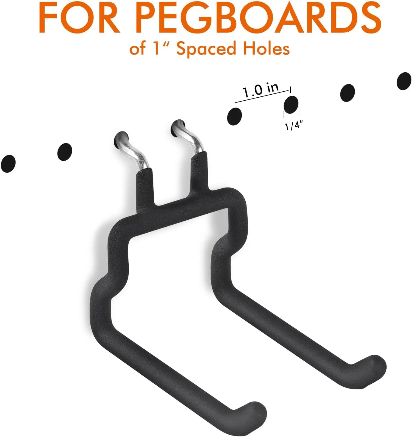 Utility Heavy Duty Pegboard Hooks - 5Pack Peg Board Accessories for Hanging Tools Fit 1/4" Peg Holes - Pegboard Organizer Large Tool Holders for Garage Workshop Shed