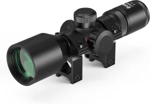 UUQ 3-9x40 Compact Rifle Scope Red/Green Illuminated Reticle, Parallax Correction & Fast Focus | Lightweight & Water-Resistant | Fits 20mm Picatinny/Weaver Rail