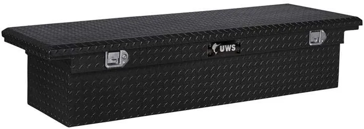 UWS EC10462 69-Inch Gloss Black Heavy-Wall Aluminum Truck Tool Box with Low Profile, RigidCore Lid