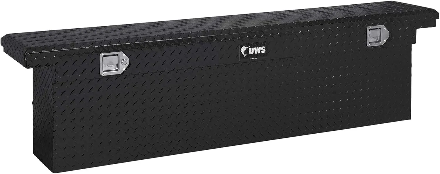 UWS EC10882 72-Inch Gloss Black Heavy-Wall Aluminum Deep Slim Truck Tool Box with Low Profile, RigidCore Lid