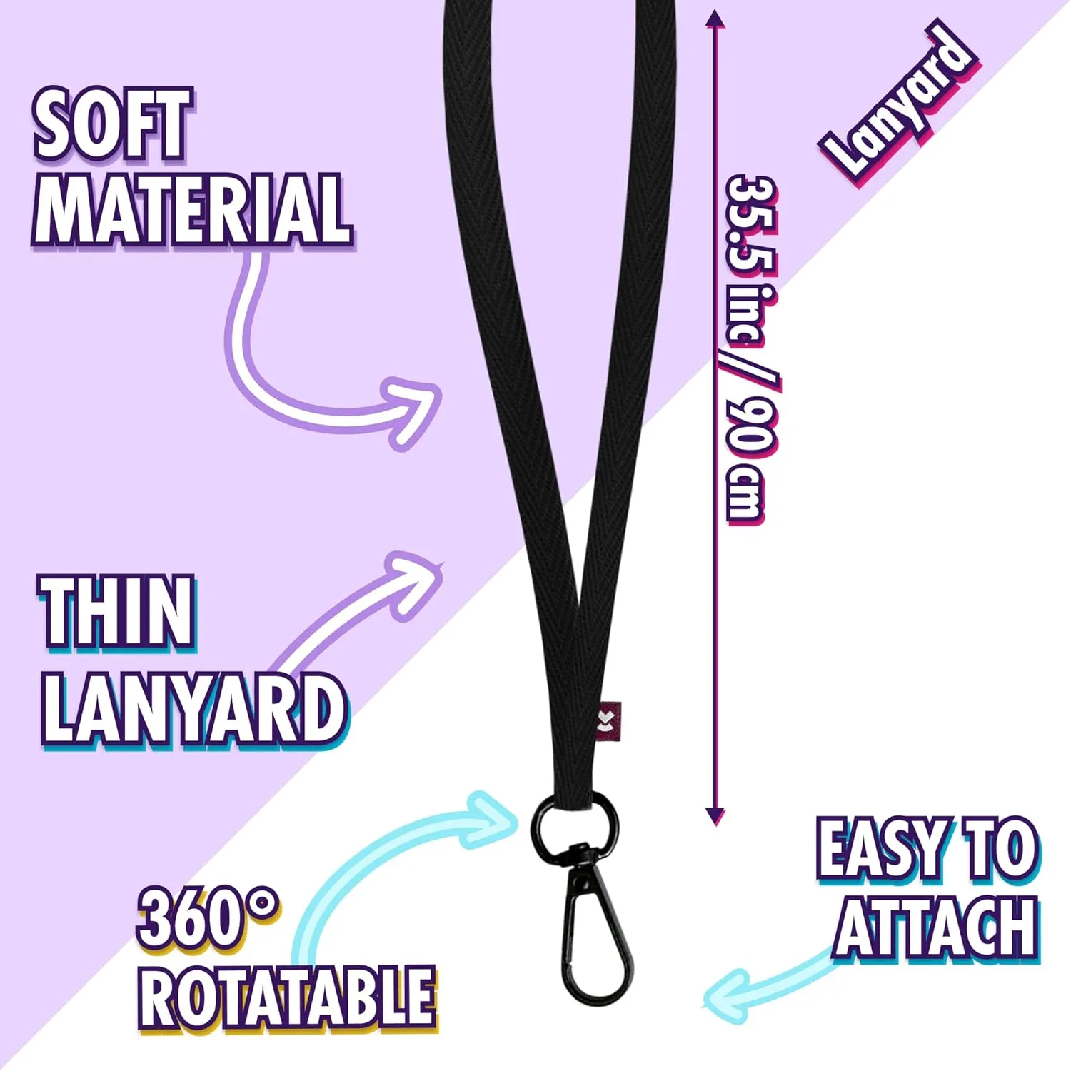 Vape Holder, Perfect Fit, Lanyard and Wristband, High-Strength Elastic Holder, 1 Pcs Elastic Holder (Lanyard, Slim Black, Large)