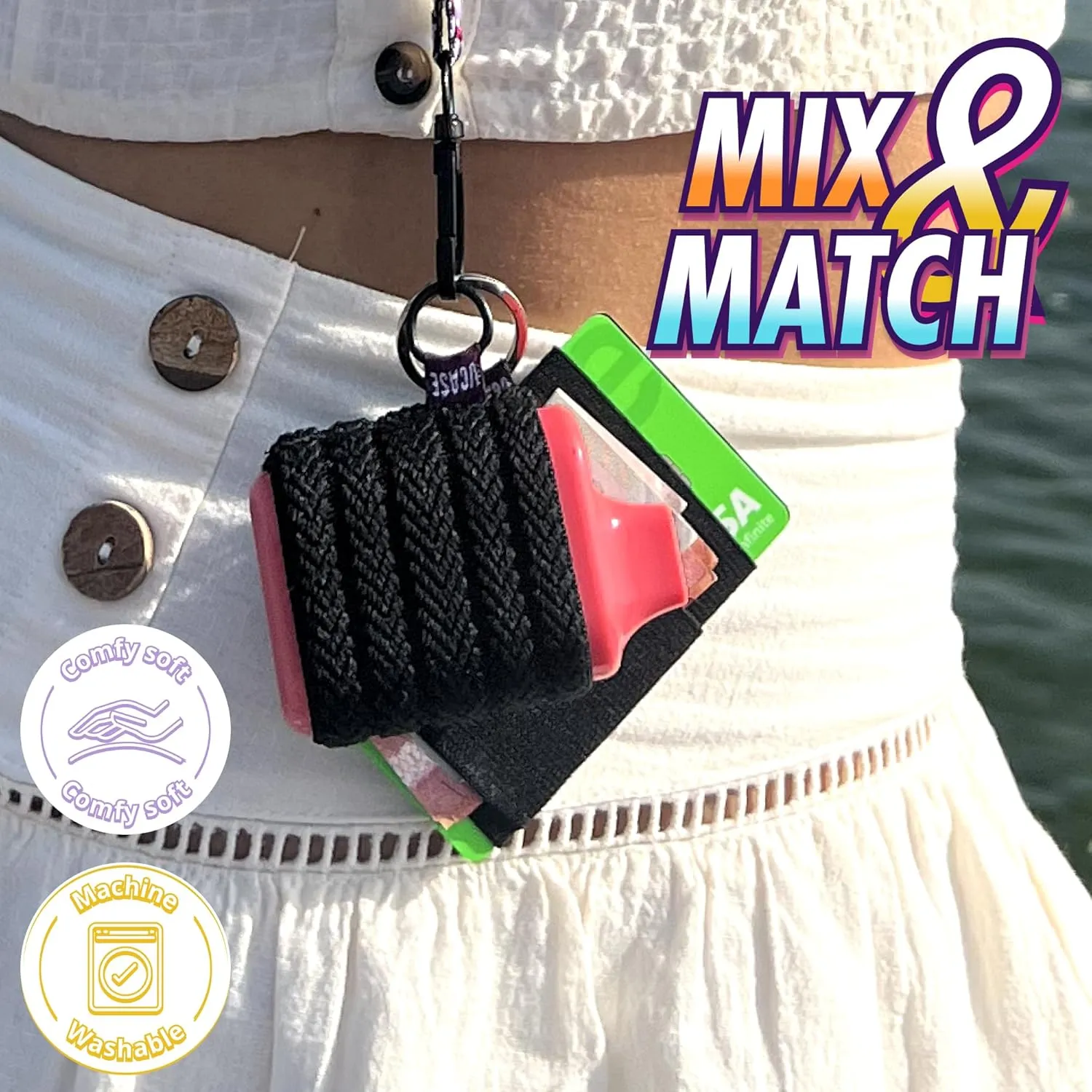 Vape Holder, Perfect Fit, Lanyard and Wristband, High-Strength Elastic Holder, 1 Pcs Elastic Holder (Lanyard, Slim Black, Large)