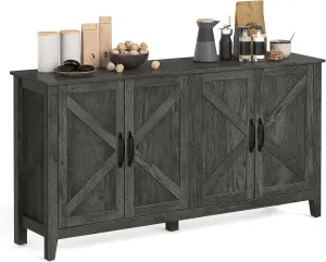VASAGLE LIRY Collection - Storage Cabinet, Buffet Cabinet, Sideboard, Credenza, with Adjustable Shelves, for Living Room, Entryway, Charcoal Gray ULSC381T04