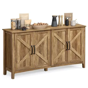 VASAGLE LIRY Collection - Storage Cabinet, Buffet Cabinet, Sideboard, Credenza, with Adjustable Shelves, for Living Room, Entryway, Honey Brown ULSC381T41