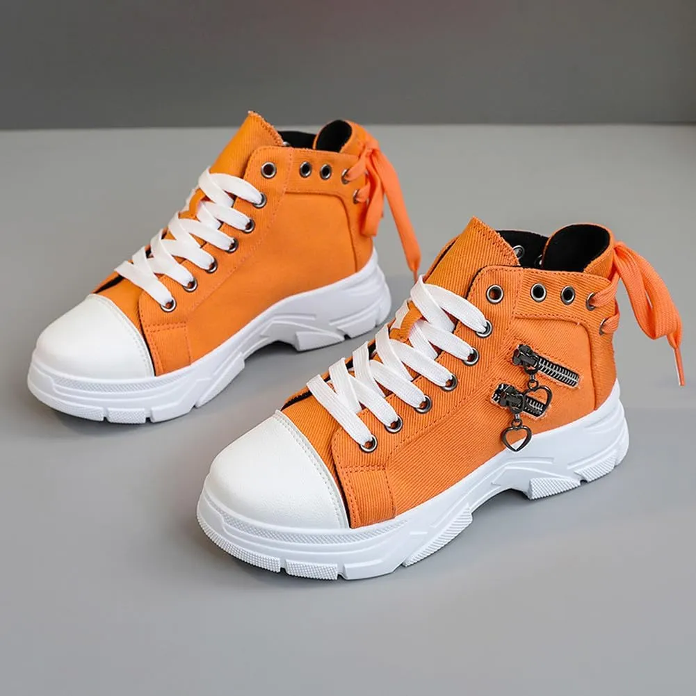 VAXAV Women's Lightweight High Top Platform Canvas Sneakers Breathable Walking Shoes
