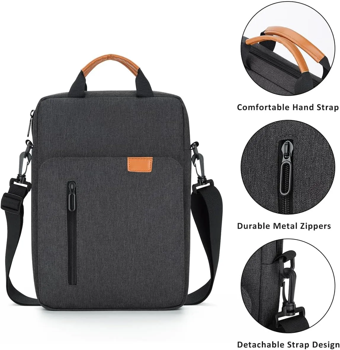 Vertical Laptop Case Computer Bag for 13-13.3 Inch MacBook Air/Pro Computer Notebook, Waterproof Protective Lightweight Laptop Computer Cover Bag, Deep Gray