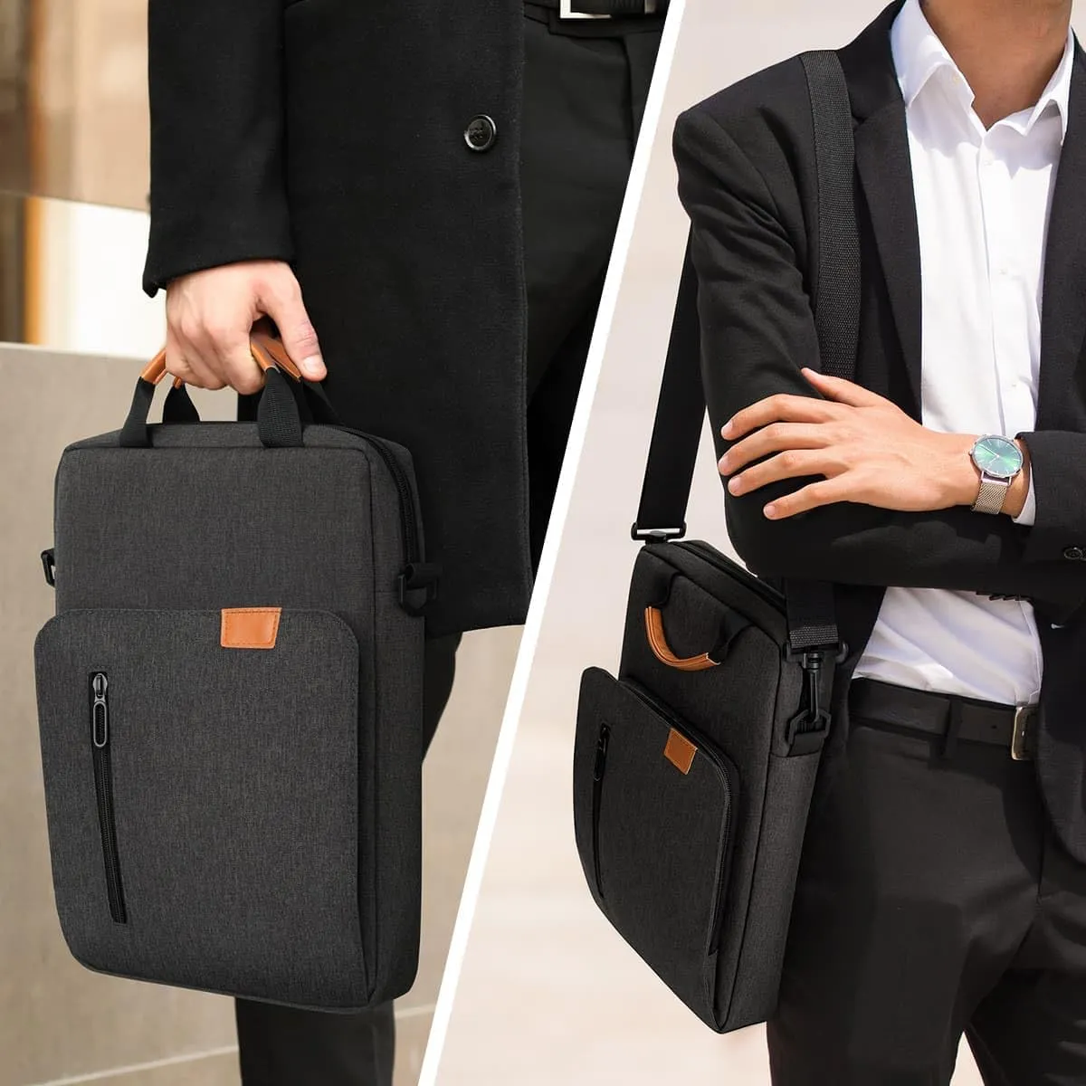 Vertical Laptop Case Computer Bag for 13-13.3 Inch MacBook Air/Pro Computer Notebook, Waterproof Protective Lightweight Laptop Computer Cover Bag, Deep Gray