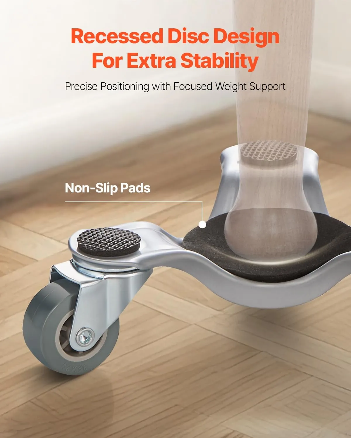 VEVOR Furniture Dolly, 4 Pack 6-Inch Steel Tri-Dolly with 360° PP Swivel Wheels and Non-Slip Cap, 3 Wheels Furniture Lift Mover Tool Set for Moving Heavy Furniture Refrigerator Sofa