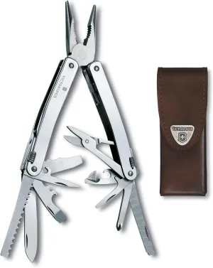 Victorinox Swiss Tool Spirit X Swiss Army Knife, 24 Function Swiss Made Multi-Tool with Needle-Nose Pliers, Wire Cutters and Large Blade - Silver