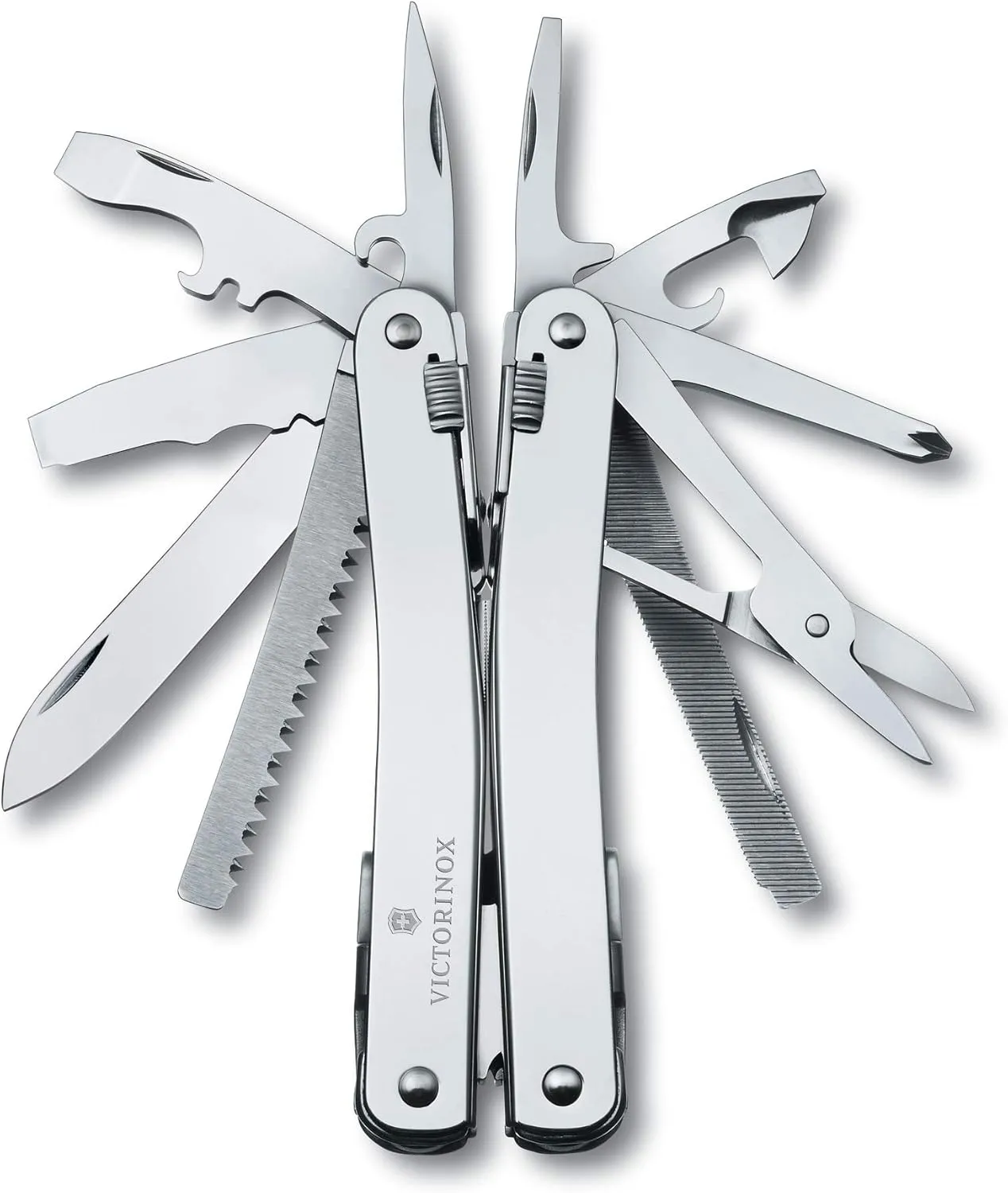 Victorinox Swiss Tool Spirit X Swiss Army Knife, 24 Function Swiss Made Multi-Tool with Needle-Nose Pliers, Wire Cutters and Large Blade - Silver