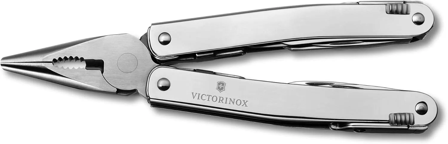 Victorinox Swiss Tool Spirit X Swiss Army Knife, 24 Function Swiss Made Multi-Tool with Needle-Nose Pliers, Wire Cutters and Large Blade - Silver