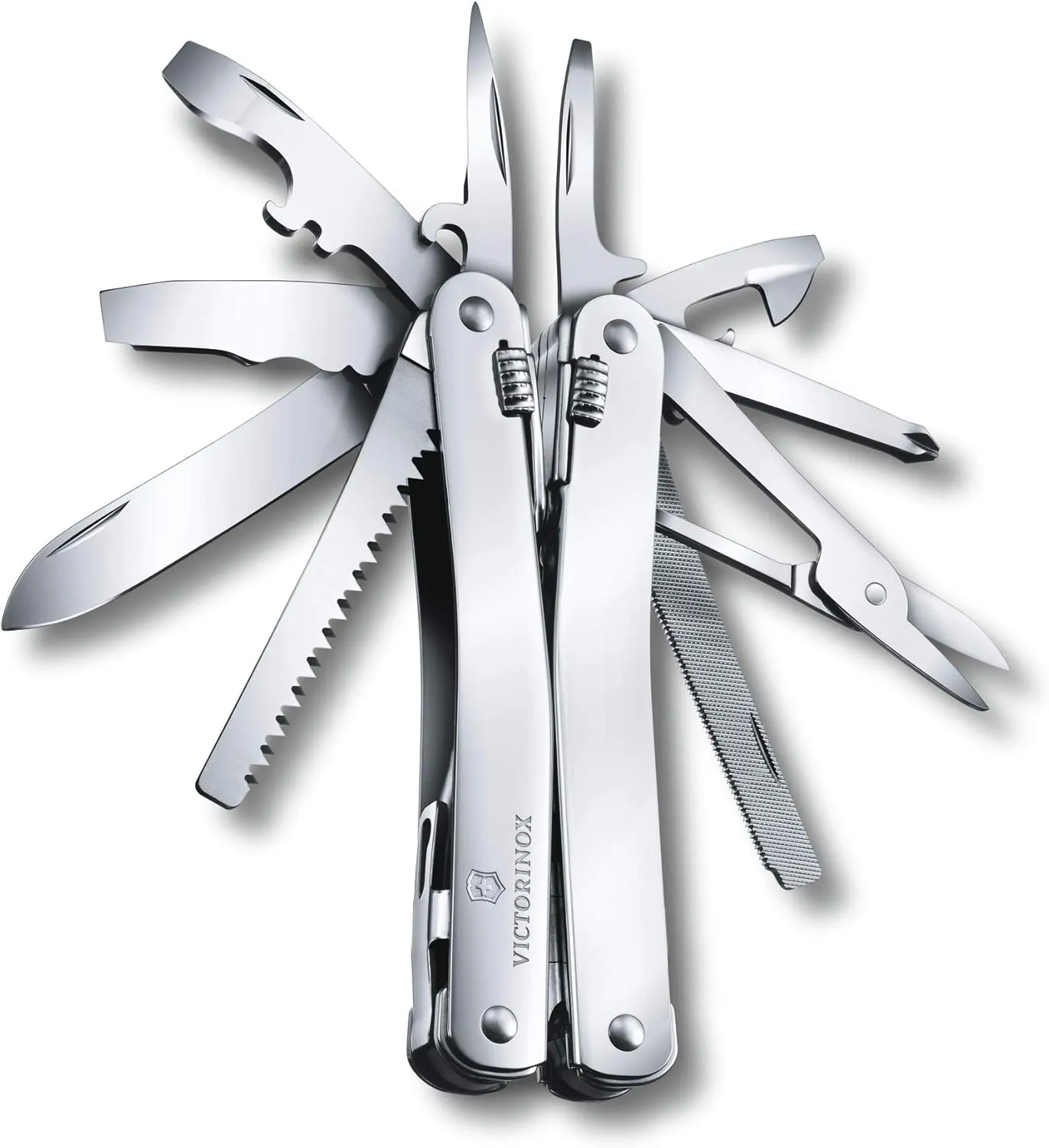 Victorinox Swiss Tool Spirit X Swiss Army Knife, 24 Function Swiss Made Multi-Tool with Needle-Nose Pliers, Wire Cutters and Large Blade - Silver