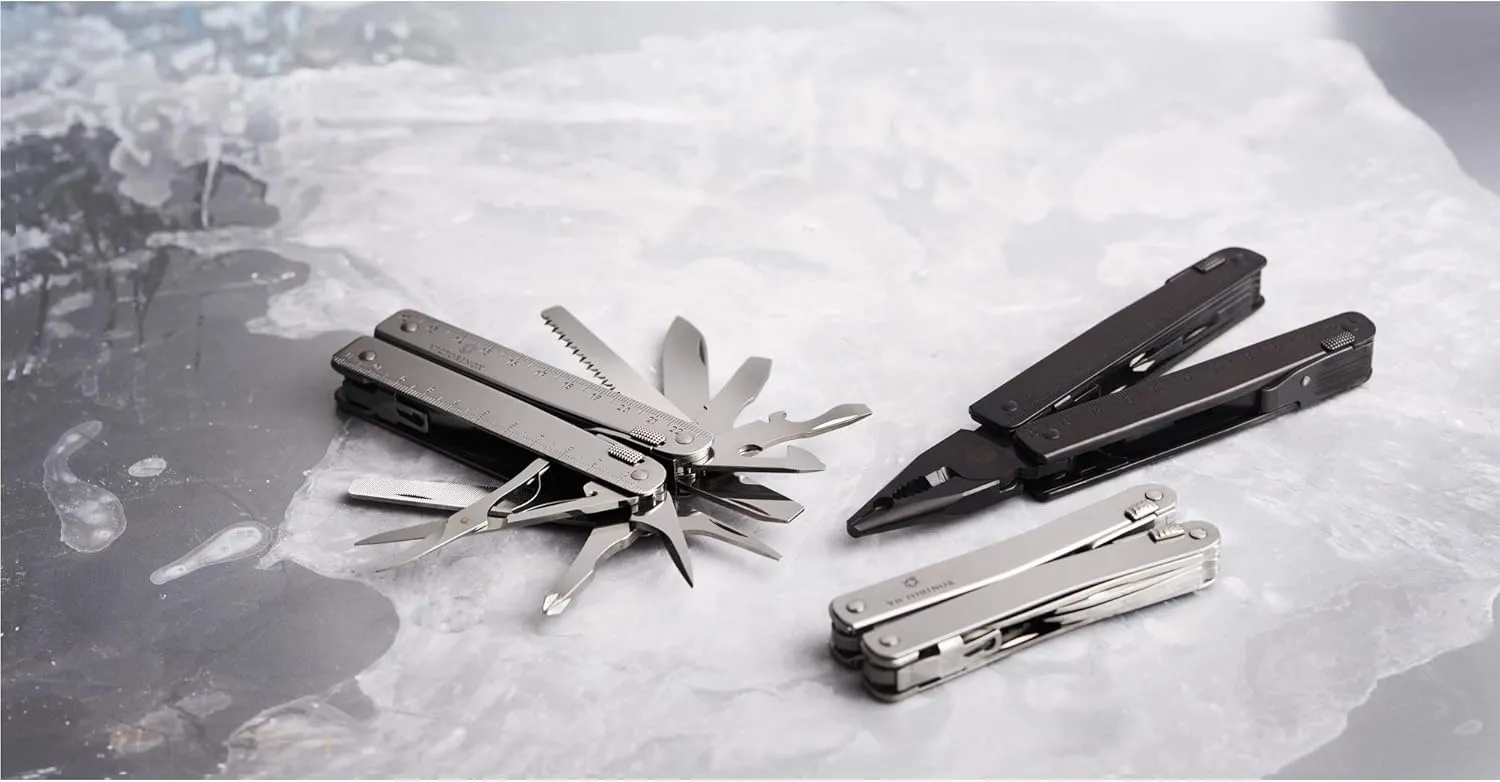 Victorinox Swiss Tool Spirit X Swiss Army Knife, 24 Function Swiss Made Multi-Tool with Needle-Nose Pliers, Wire Cutters and Large Blade - Silver