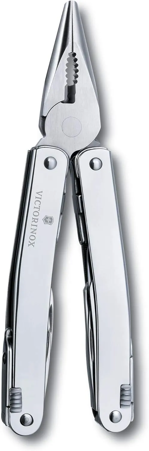 Victorinox Swiss Tool Spirit X Swiss Army Knife, 24 Function Swiss Made Multi-Tool with Needle-Nose Pliers, Wire Cutters and Large Blade - Silver