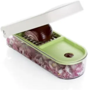 Vidalia Chop Wizard, Vegetable and Fruit Chopper with 2 Cup Base, Stainless Steel Blades, Dishwasher Safe