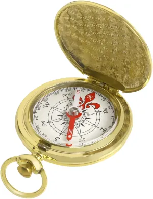 Vintage Brass Compass Keychain, Waterproof Pocket Survival Tool, Golden Antique Design by Royal Replica