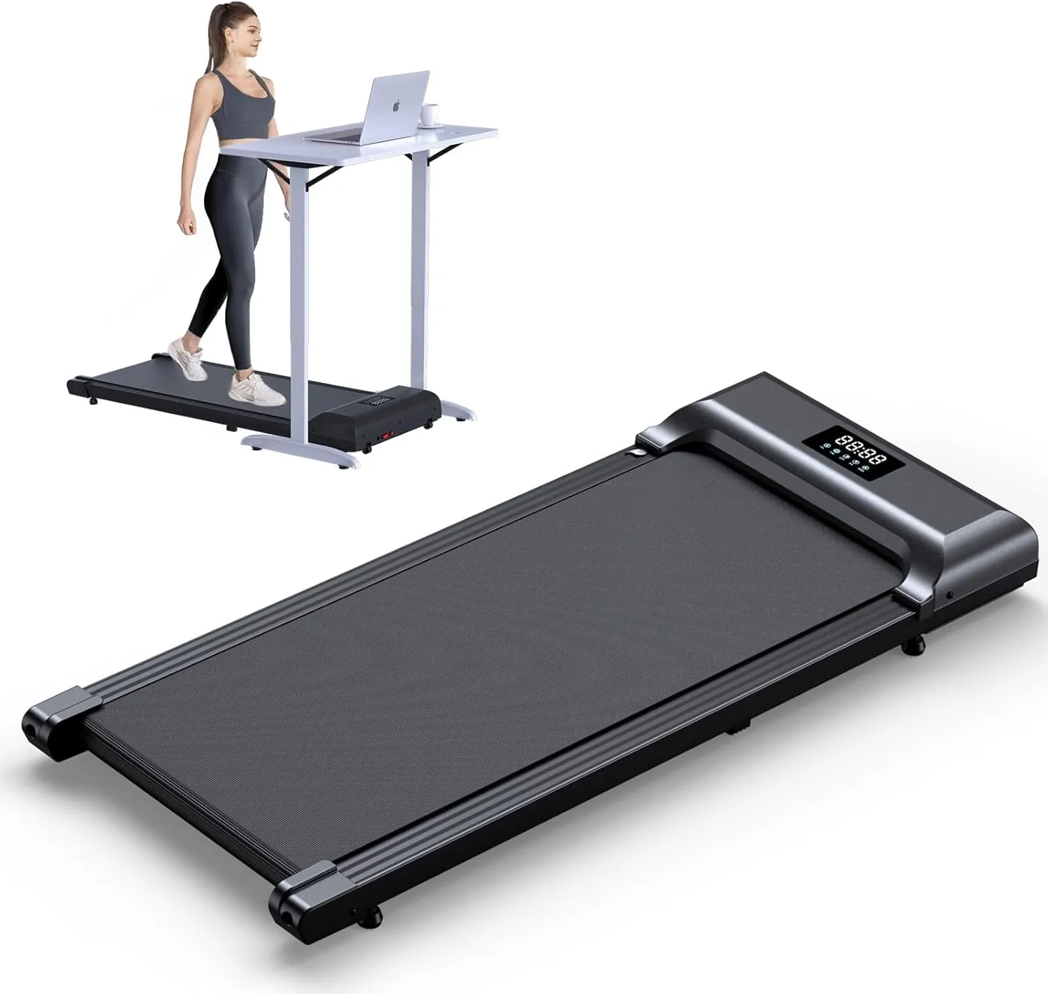 Walking Pad, Under Desk Treadmill for Home Office, 2.5HP Walking Pad with 300lb Weight Capacity, Portable Teadmill with Remote Control, LED Display