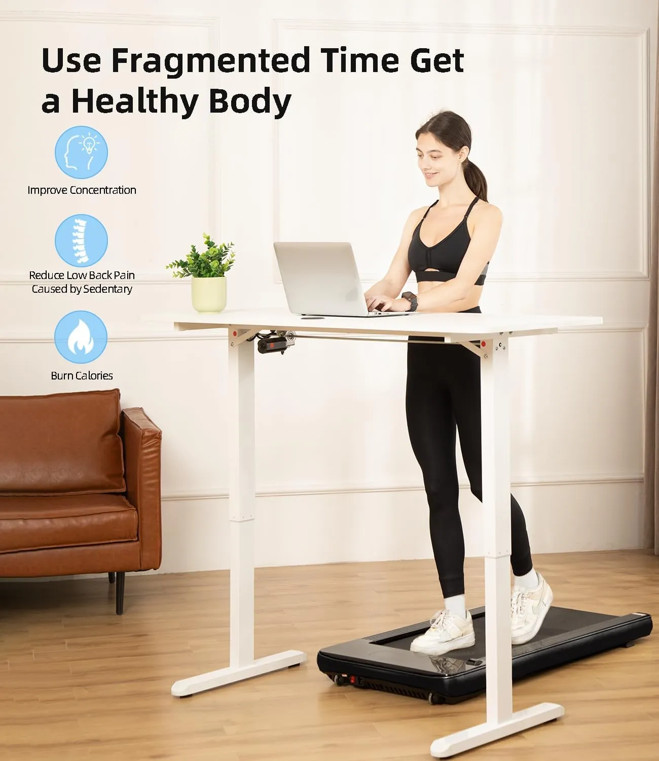 Walking Pad - Under Desk Treadmill for Home/Office, Portable with Remote Control LED Display - Ideal for Fitness Enthusiasts