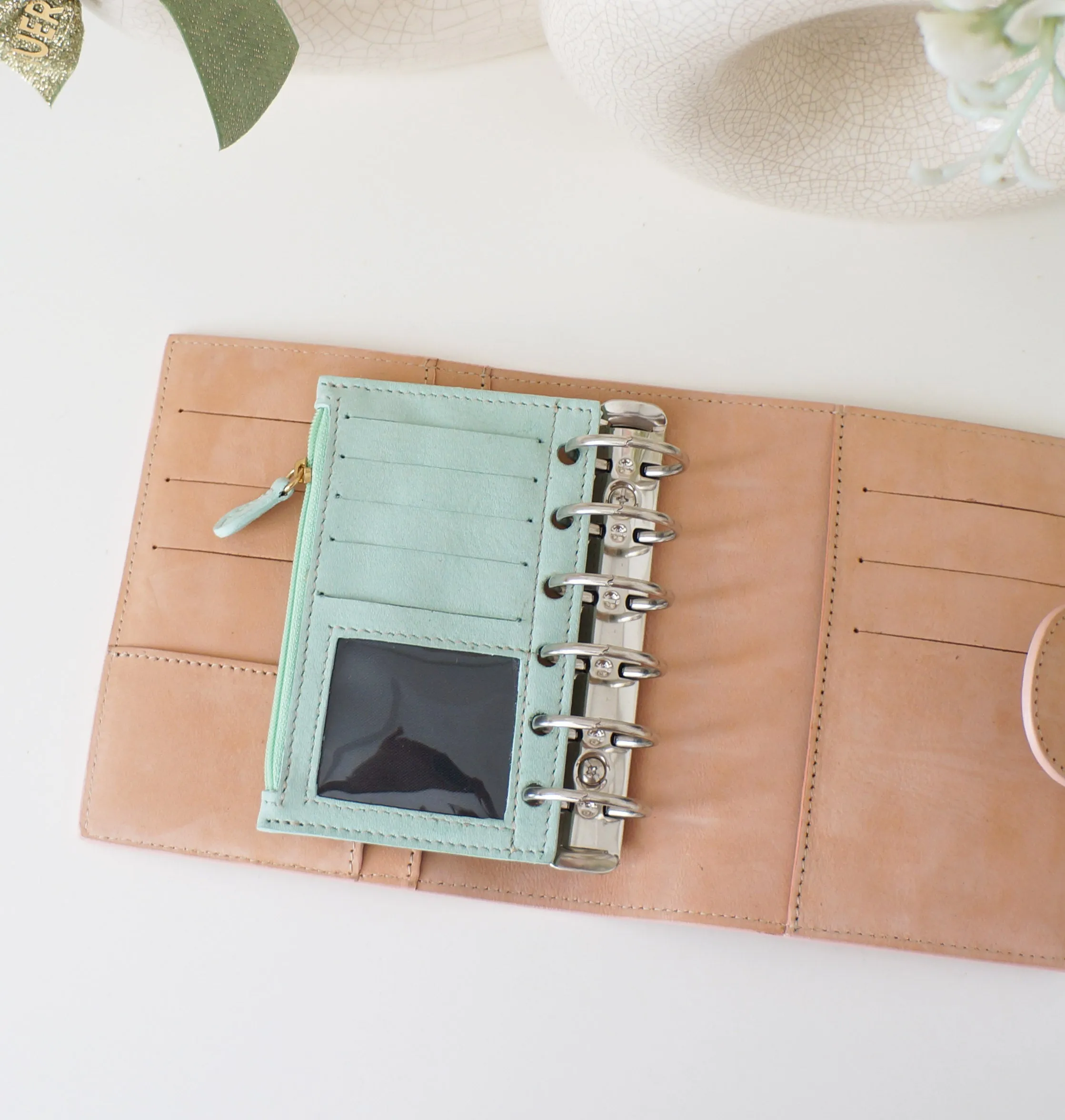 Wallet leather Fly leaf - Pocket Ring