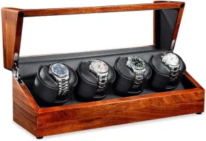 Watch Watch Winder Dust-Proof Box Leather Self-Winding Mechanical Watch Box with Quiet Motor Storage Display Case 5 Rotation Modes