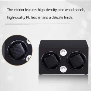 Watch Winder Box Automatic Watch Winder Box Automatic Wood Watch Winder Double Single Rotation Winders Deluxe Silent Motor Pine Box 5 Modes Antimagnetic 2 Power Supply Mode-23×17×13.5CM