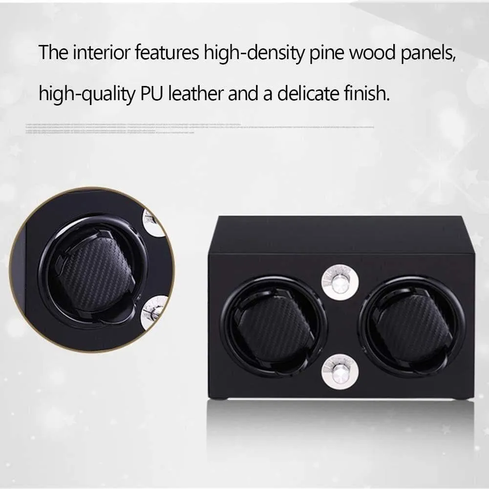 Watch Winder Box Automatic Watch Winder Box Automatic Wood Watch Winder Double Single Rotation Winders Deluxe Silent Motor Pine Box 5 Modes Antimagnetic 2 Power Supply Mode-23×17×13.5CM