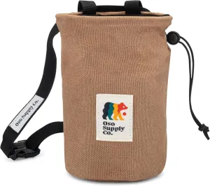 Waxed Canvas Chalk Bag for Rock Climbing, Bouldering Chalk Bucket with Belt, Waterproof, Zippered Pocket - Perfect Rock Climbing Gear, Equipment for Indoor/Outdoors