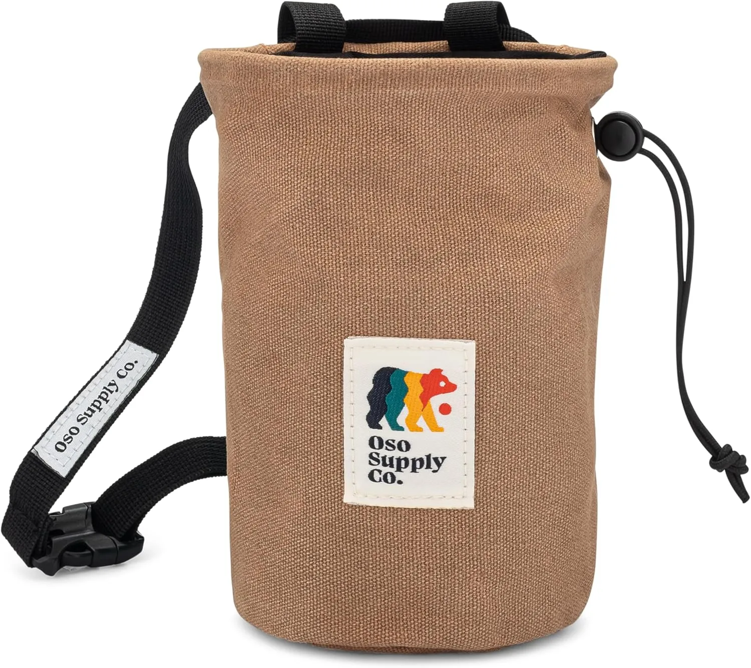 Waxed Canvas Chalk Bag for Rock Climbing, Bouldering Chalk Bucket with Belt, Waterproof, Zippered Pocket - Perfect Rock Climbing Gear, Equipment for Indoor/Outdoors