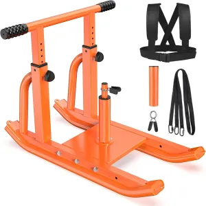 Weight Sled for Training, Push Pull Gym Equipment with Adjustable Height Handle, Workout Fitness Sled for Enhance Muscle Strength and Improve Speed, Suitable for 1" & 2" Weight Plate