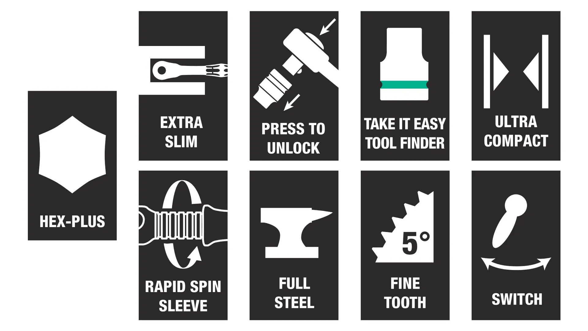 WERA 8100 SC 8 Zyklop Metal Ratchet Set with switch lever, 1/2" drive, metric, 28 pieces