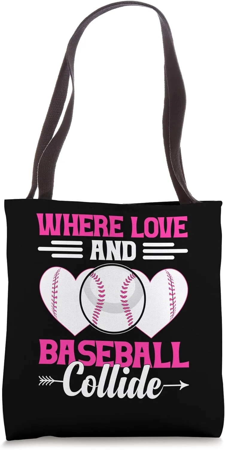 Where Love And Baseball Collide Baseball Player Coach Tote Bag