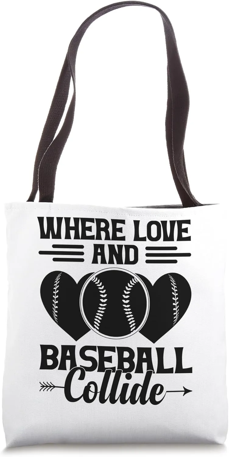 Where Love And Baseball Collide Baseball Player Coach Tote Bag
