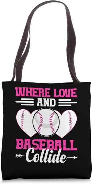 Where Love And Baseball Collide Baseball Player Coach Tote Bag