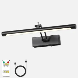 Wireless Picture Light - Battery Powered with Remote and Timer, 15.75in Gallery Lights Black, Rechargeable Art Light with Adjustable LED Display Lighting - 3CCT