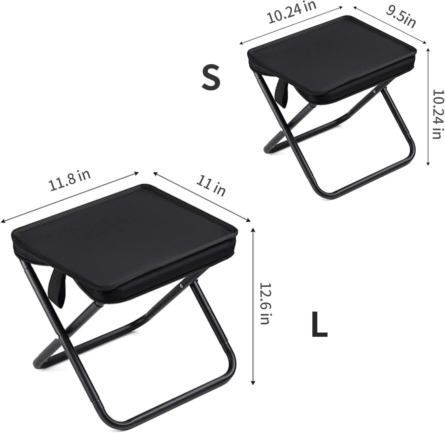 with Carrying Pouch, 11 inch Portable Folding Chair 1.1 lb Foldable Camping Stool Outdoor Footstool for Traveling, Walking, Hiking, Fishing, Picnic, Barbecue