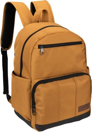 Wrangler Industry Backpack Classic Logo Water Resistant Casual Daypack with Padded Laptop Notebook Sleeve (Brown Duck)