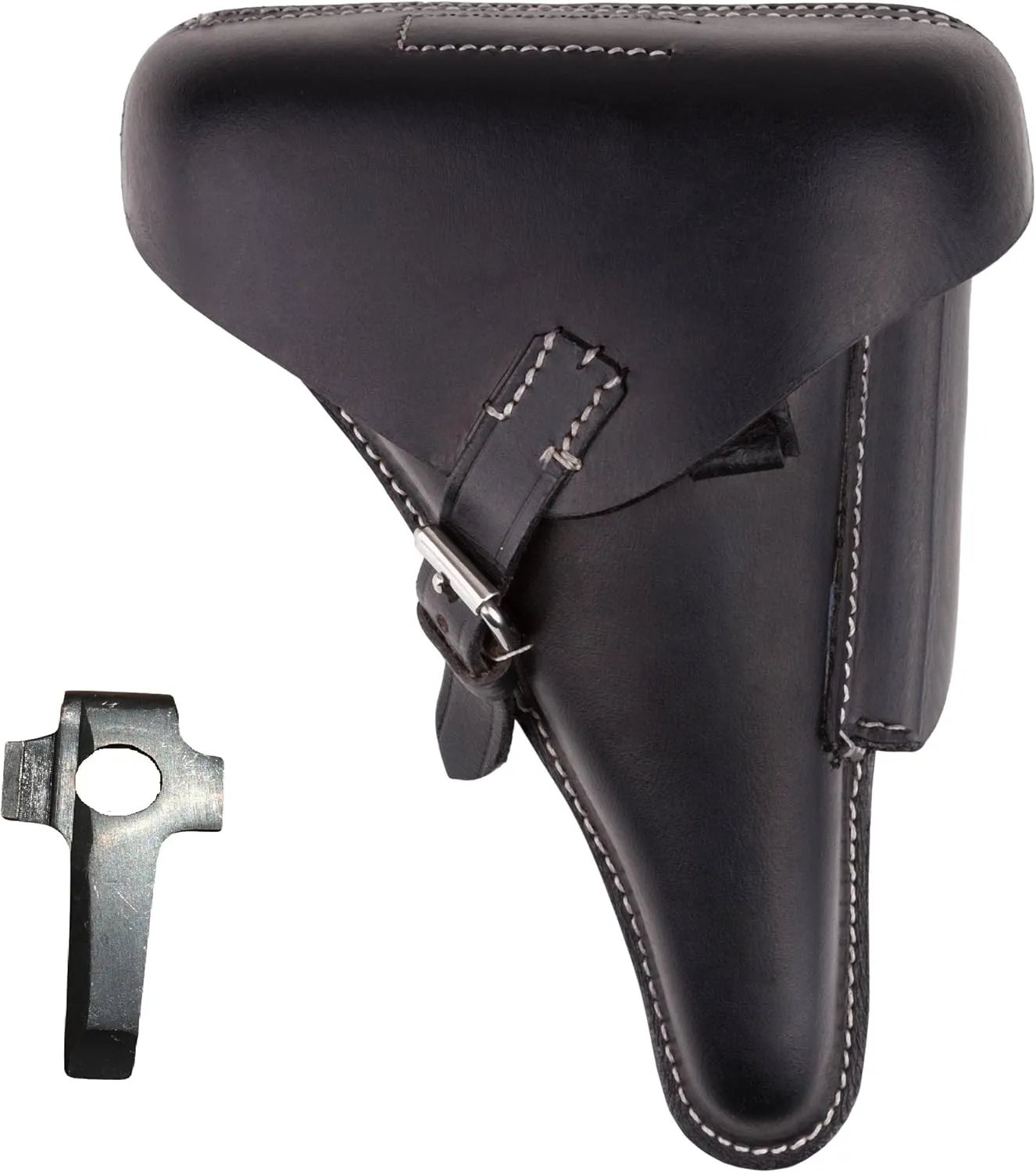 WWII German Luger P08 Hardshell Black Leather Holster with Takedown Tools